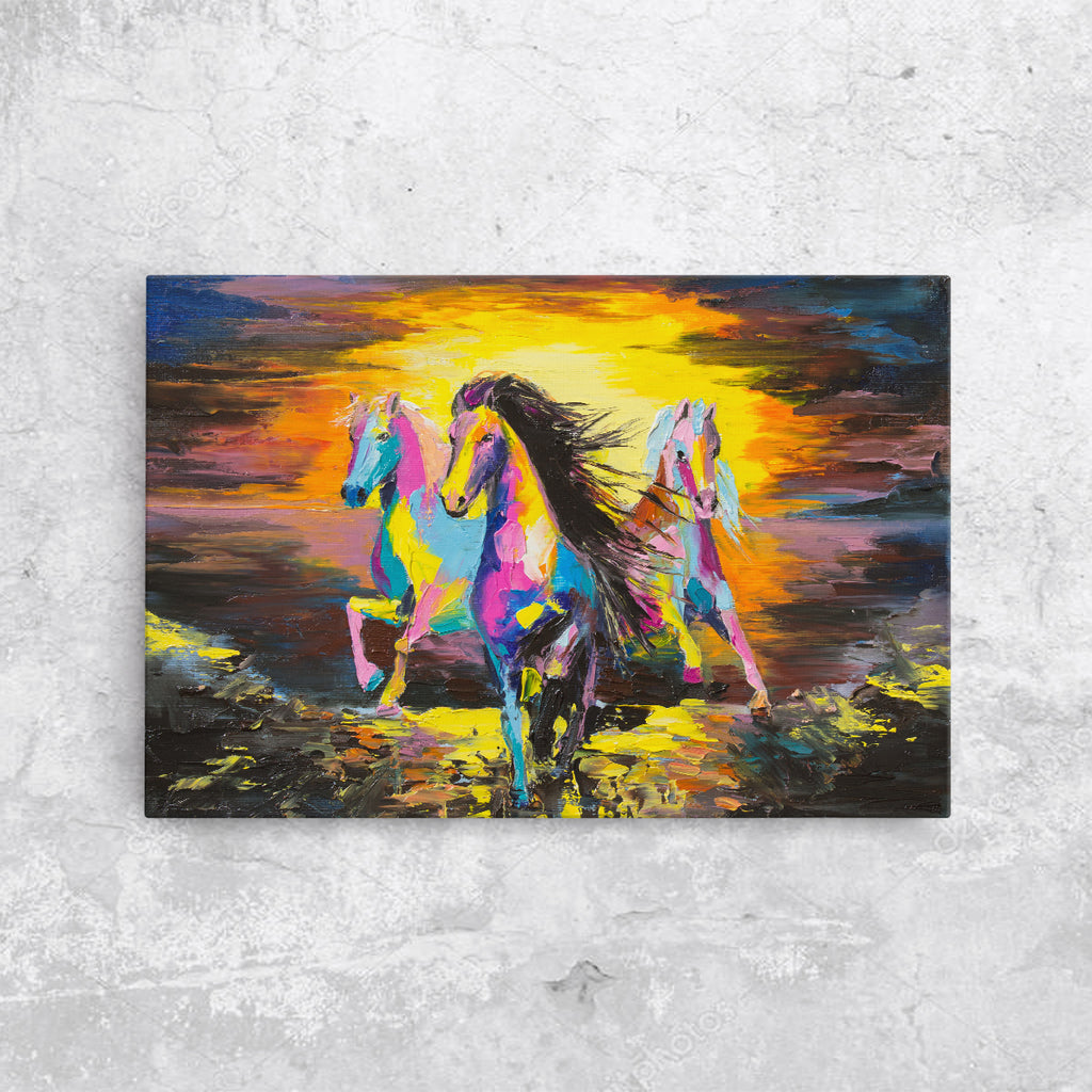 Tablou canvas - ABSTRACT SUNSET HORSES