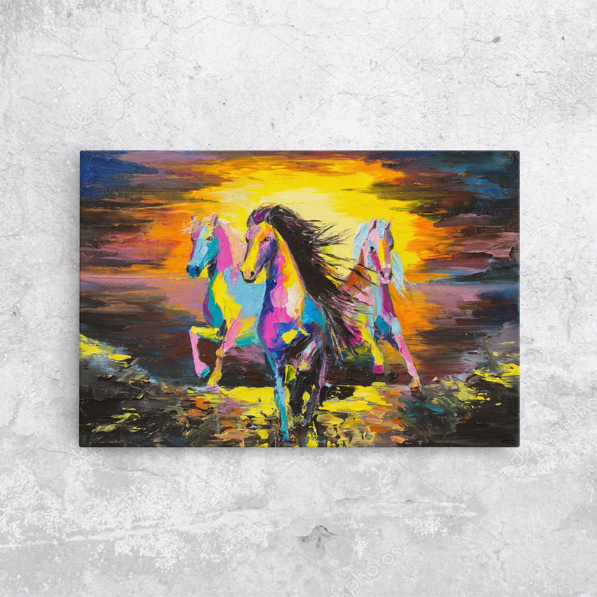 Tablou canvas - ABSTRACT SUNSET HORSES