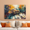 tablou canvas abstract car, masini de epoca, painting, pictura abstracta