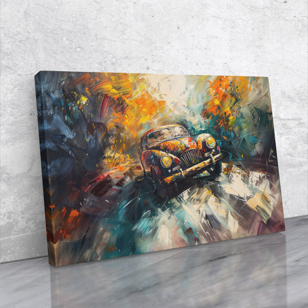tablou canvas abstract car, masini de epoca, painting, pictura abstracta