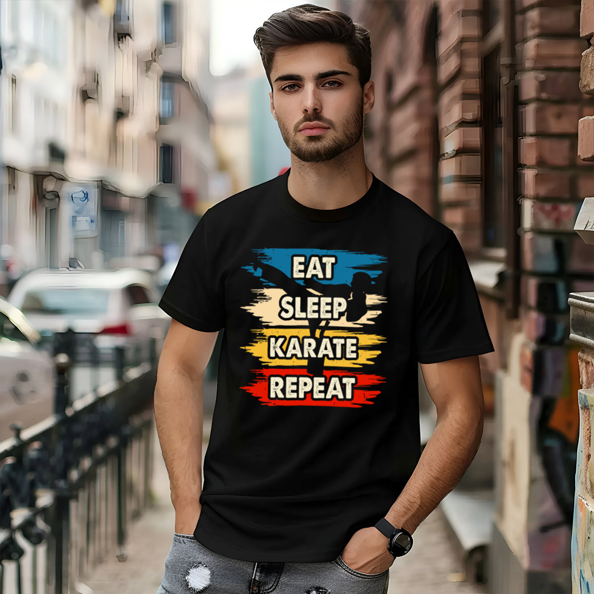 Tricou - EAT SLEEP KARATE REPEAT