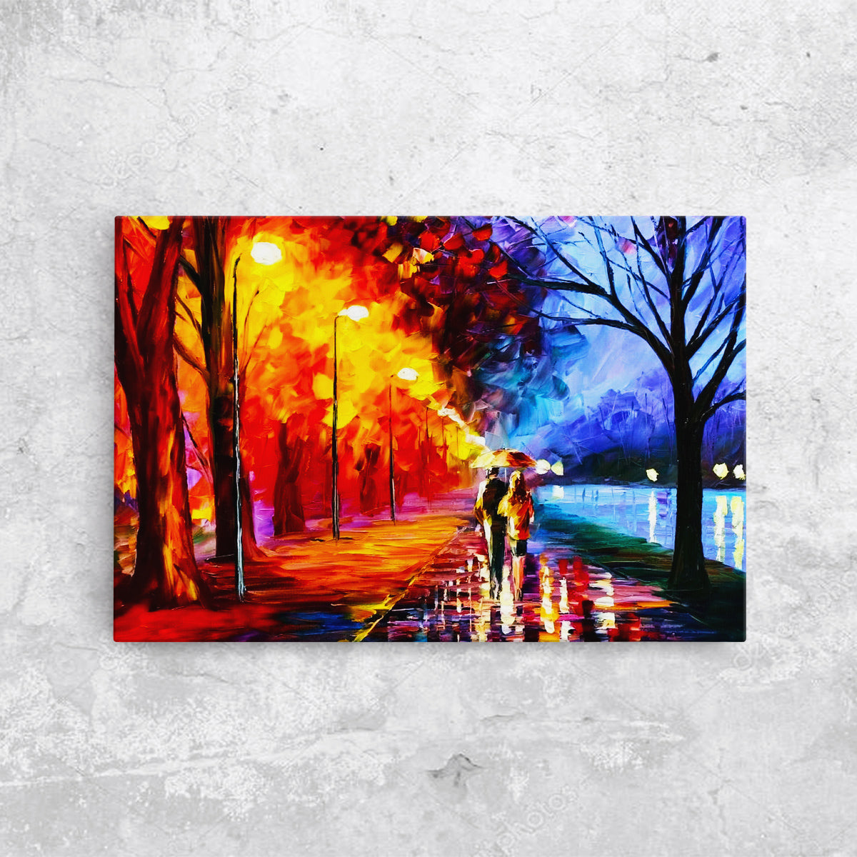 tablou canvas plimbare in par, pictura abstracta, koncept decor